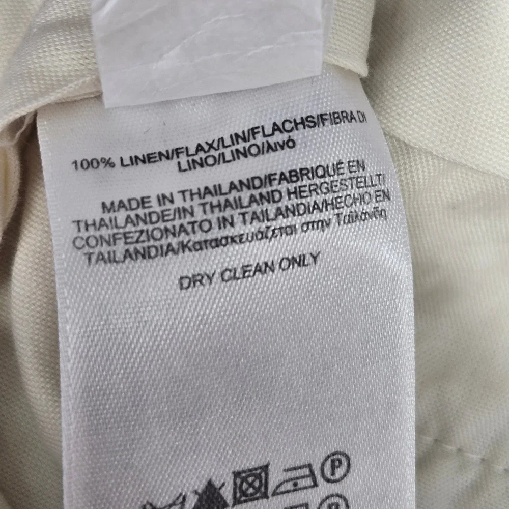 Brooks Brothers Trousers Beige Irish Linen Madison Flat Front Casual Men 33x30